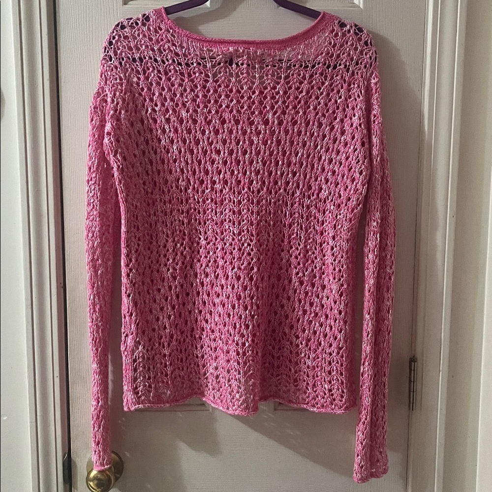 Hollister Pink Open-Knit Women's Sweater - Picture 3 of 4